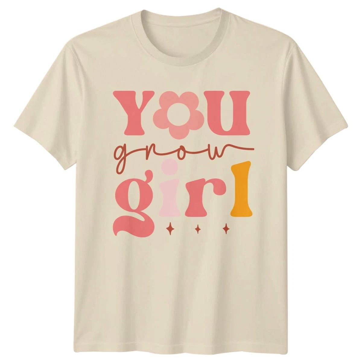 You Grow Girl Womens T-Shirt Retro Aesthetic Inspirational Birthday Gift For Her XL