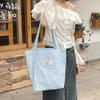 Candy Color Plaid Women's Shoulder Bags Large Capacity Women's Shopping Bag Cute Bowknot Female Travel Handbags Book Tote Purse