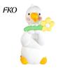 Small Space Decoration Resin Duck Decor for Desk Car Dashboard TV Monitor, Mini Colorful Figurine Figurine, Cute Holding Flower Ornament, Playful Gift
