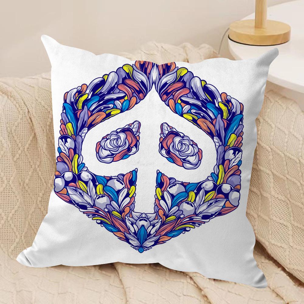 PPiaggio Cushion Cover Short plush Doublesided Print Square Throw Pillow Covers Sofa Home Cushion Decor
