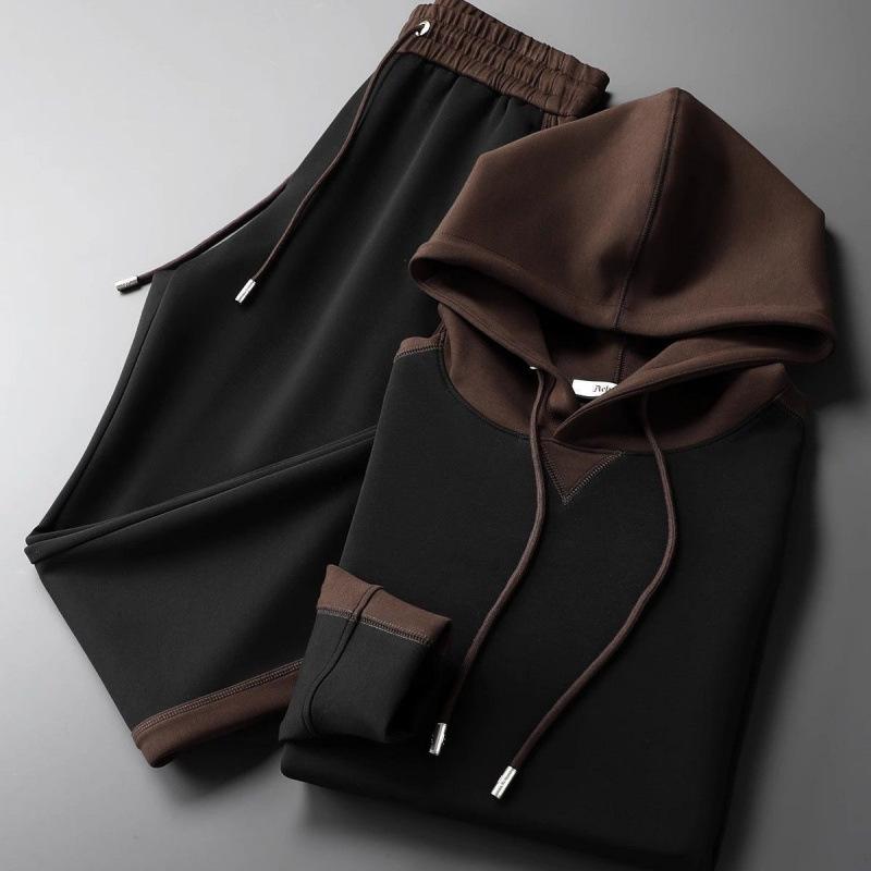 

Men s Fall and Winter Casual Suit Embroidered Jacket + Trousers Two-Piece Set 3XL чорний