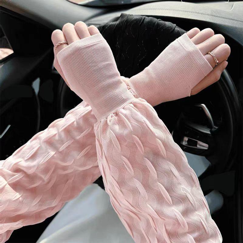 Mânecă protecție solară și UV ciclism primăvară și vară versiune zână largă culoare solidă condus mâneci de gheață largi și confortabile