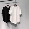 Plus Size Summer 2025 V-Neck Heart Short Sleeve Women's Loose Slimming T-Shirt