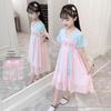 Girls' Embroidered Hanfu Summer Dress