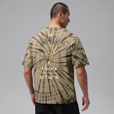Jordan Brooklyn T Shirts Men s Khaki Crew Neck Moderate L