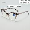 Personalized Large Frame Presbyopia Glasses Fashion Color Blocked Cat Eye Teeth Anti Blue Light Glasses Diopter To +4.0