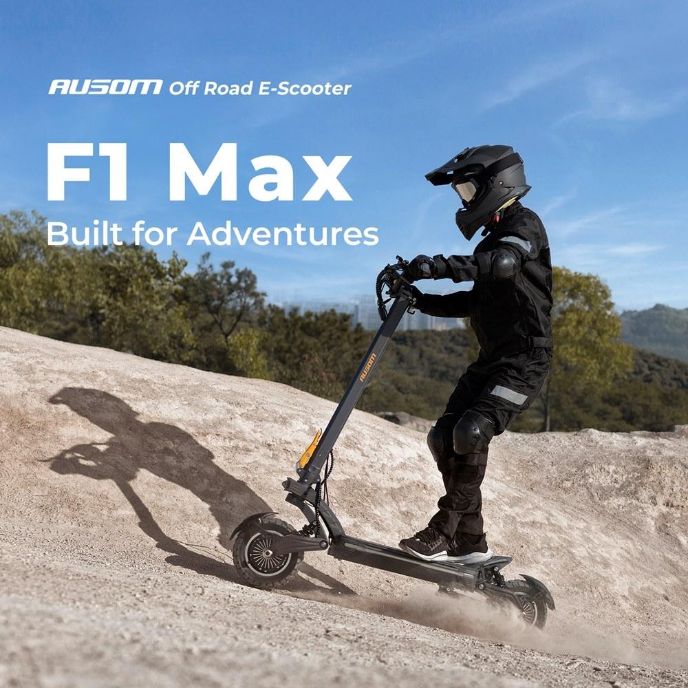 Ausom F1 Max Elektroroller, 60V Doppelmotor 1400W×2, 20 km/h Höchstgeschwindigkeit, 100 km Maximale Reichweite, Hydraulische Scheibenbremsen, 150 kg Tragfähigkeit