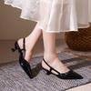Pointed Toe Buckle Strap Ladies Sandals Solid Shallow Fashion Sexy Party Slingbacks 2025 Summer High Heeled Shoes Woman