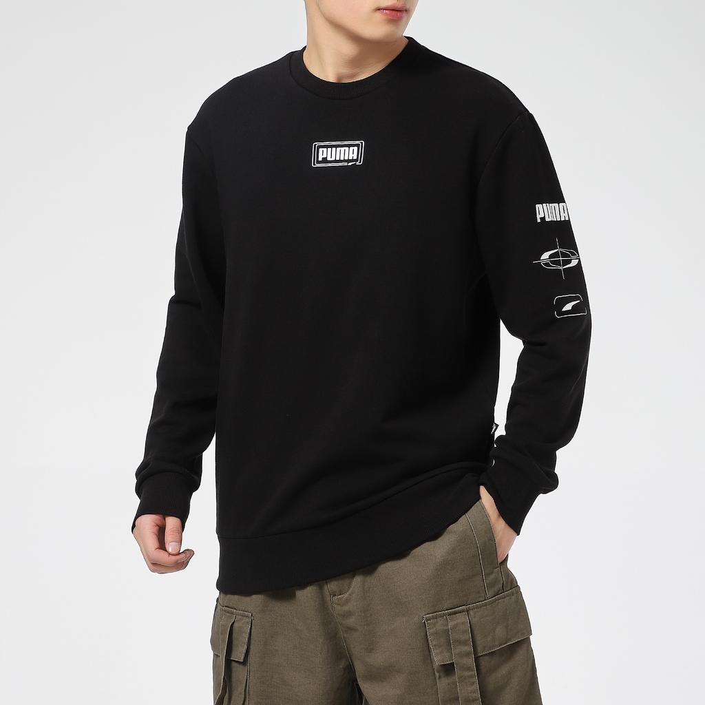 Puma Rebel Crew Casual Sports Round Neck Knitted Sweatshirt Men Sweatshirt Black 531293-01
