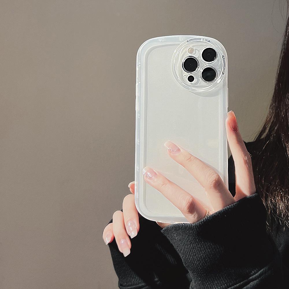 Simple Solid Color Transparent 14 Suitable for Iphone13promax IPhone Case 11 All Inclusive 16 Soft 15 Couples 12