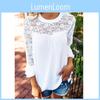 Elegant Chiffon Lace Blouse Loose Fit Pullover Long Sleeve T-shirt For Women