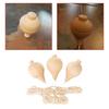 3Pcs Trompos Tops Paint Your Own Wooden Toys Unpainted Wood Sturdy Steel Point for Beginners