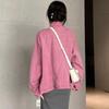 Women's Retro Rose Pink Denim Jacket – American and Hong Kong Style, Loose Fit, Versatile for Spring & Autumn