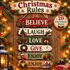 2D Flat 2D Wooden Door Sign Christmas Rules Xmas Hanging Ornament  Holiday Gift