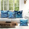 4pcs setblue and white waves Cushions Pillowcase Polyester Cushion Cover Throw Pillow Pillowcover Home Car Sofa Decor