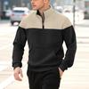 Herren Colour-Blocked Half-Zip Kapuzenpullover Outdoor-Mode Casual Sweatshirt