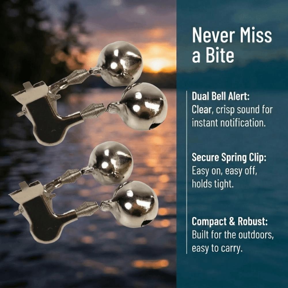 20/50PCS Double Spring Clip Fishing Bells Clip On Bite Alarm Bells  Outdoor Fishing серебряный