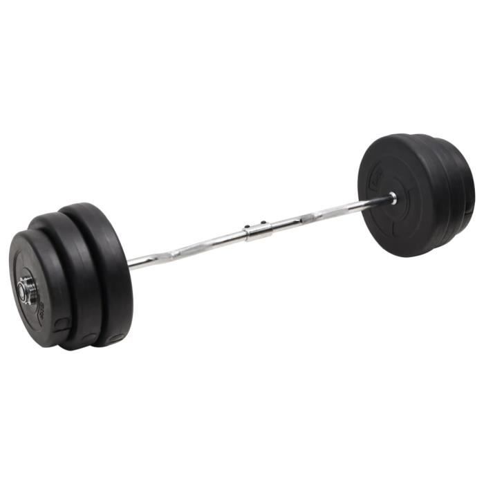 3145023 vidaXL Barre d'haltères ondulée avec plaques 90 kg