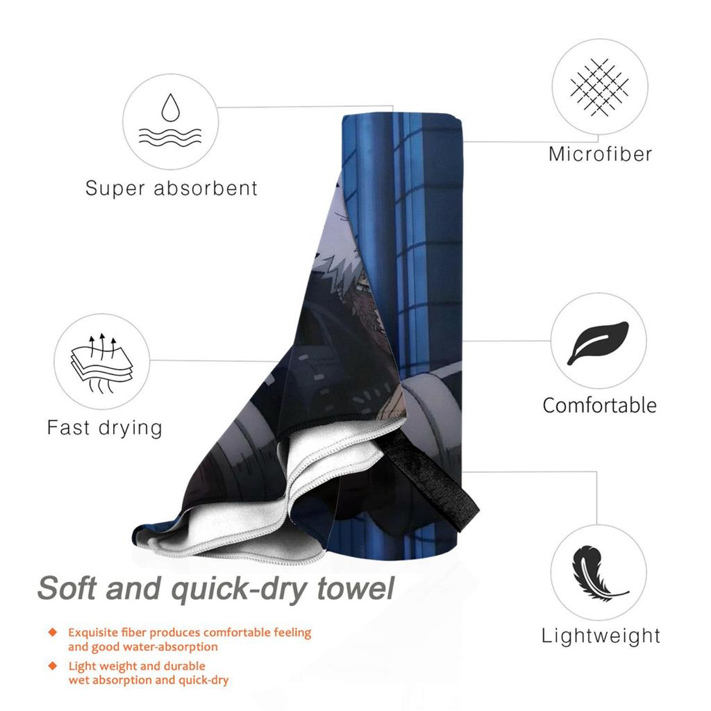 My Hero Academia Dabi Anime Manga MHA Blueflame Beach Towel Soft Microfiber Quick Dry Absorbent Quick Towels For Swimming