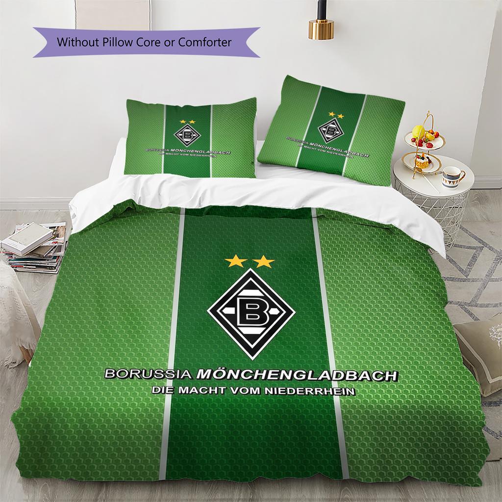 Borussia Mönchengladbach Pattern Bedding Quilt Set  Home Decoration  Gift (1 * duvet cover + 2 * pillowcase  without core).xwn