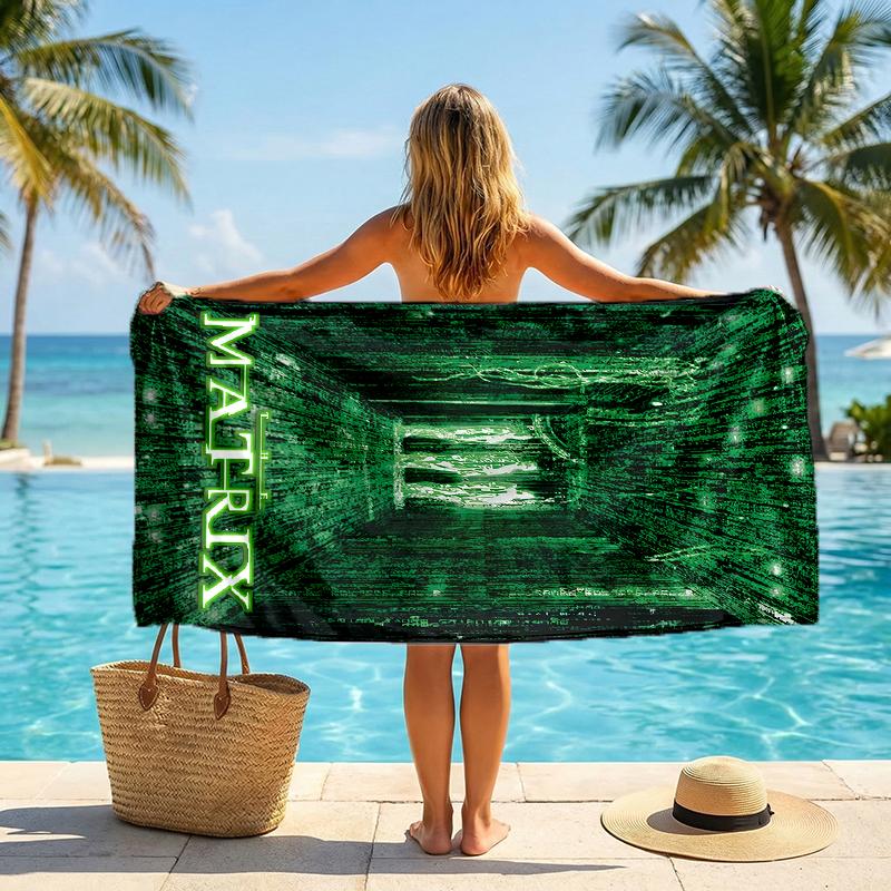 Matrix Fashion Beach Towel: Ideal for Summer Adventures Soft, absorbent and quick drying suitable for swimming and bathing