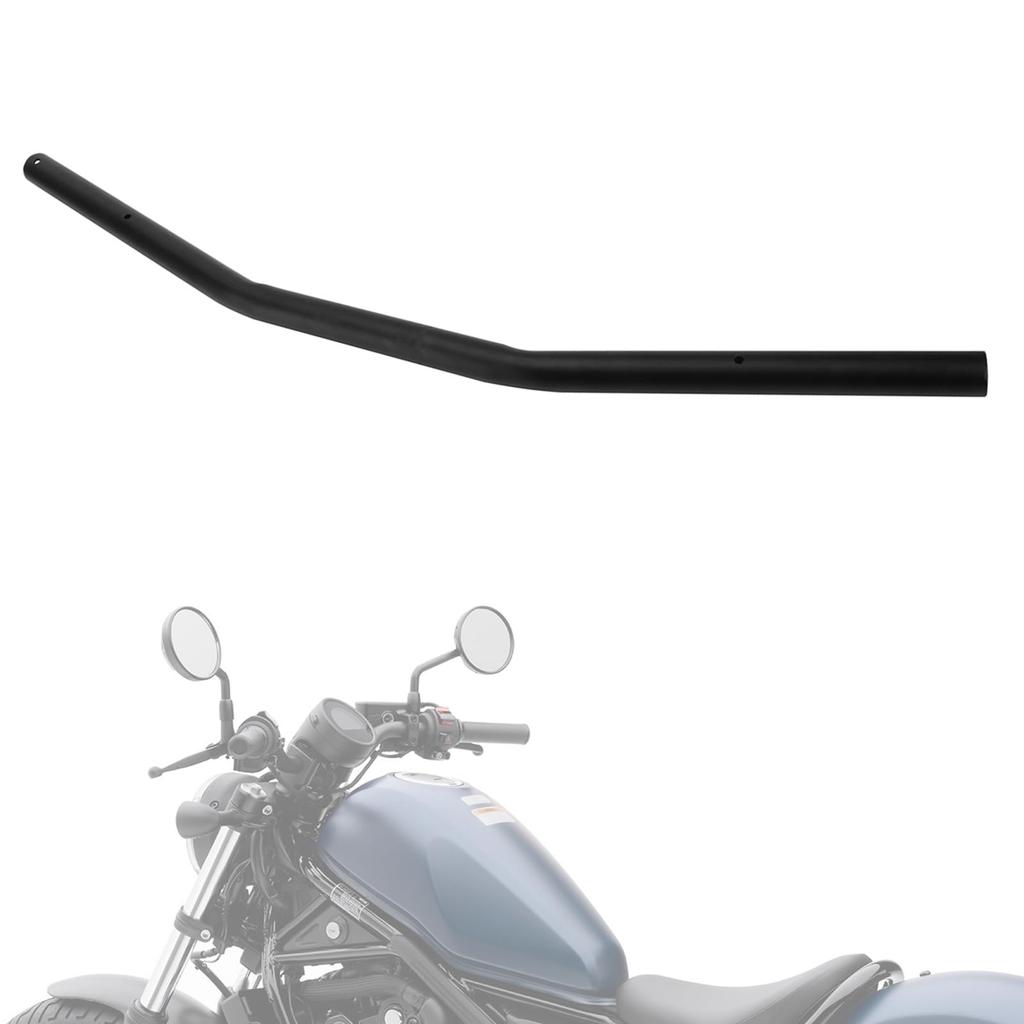 JFG Motorcycle Handlebar Drag Outer Diameter Street Handlebar Black Bar, 25.4mm, Steel, Universal, Motorcycle, Off-road, -
