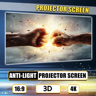 16:9 Tragbare Faltbare Anti-Licht Projektorleinwand 3D Heimkino HD 1080P Projektionsleinwand 50/60/63/72/84/100/112/120/130 Zoll