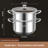Stainless Steel Double Layer Soup Pot and Steamer for Gas & Induction Cooktops