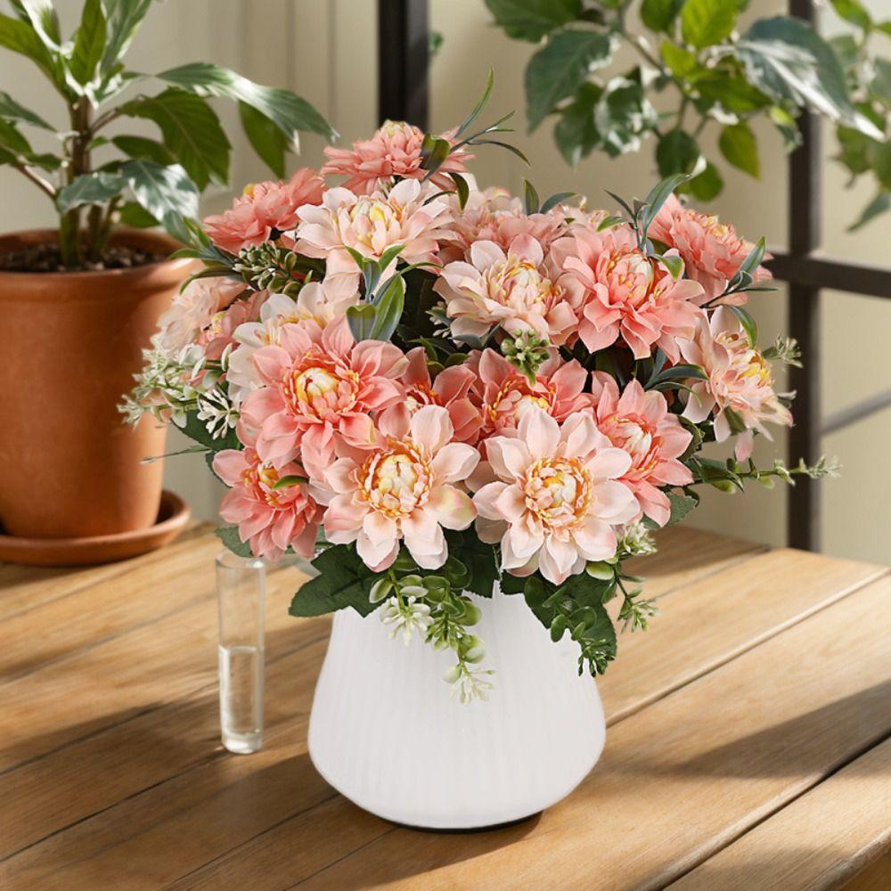 Lifelike 5 Flowers/Bundle Artificial Flowers Real Touch Floral Arrangements Silk Flowers with Stems Fake Peony Wedding