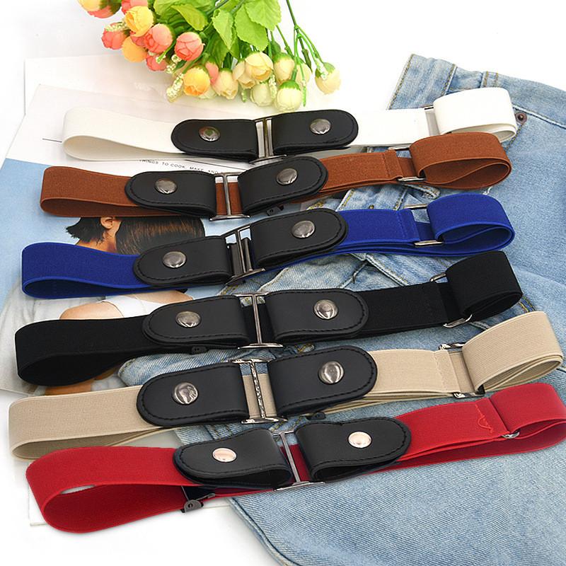 Leather Elastic Belt For Men And Women With Metal Buckle And Adjustable Fit