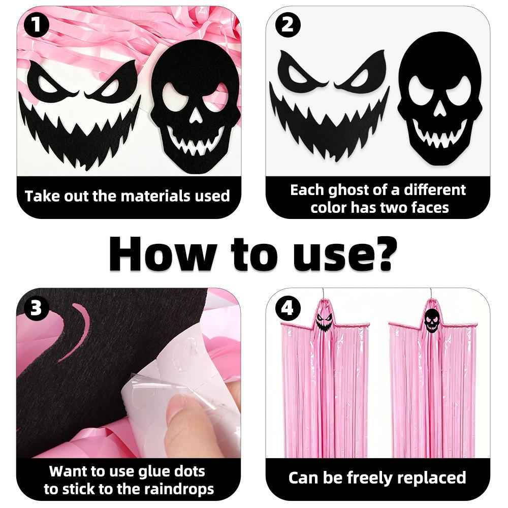 Halloween DIY Großer Geisteranhänger mit Quaste für Spukhaus Hof Atmosphäre Dekoration