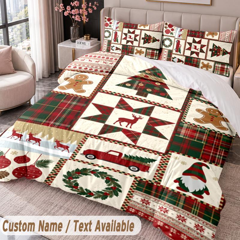 Christmas Theme 3PCS Bedding Set, Soft Home Textile, Holiday Bedroom Decor Gift