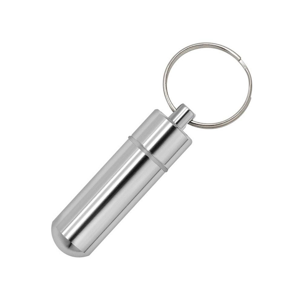 Keychain Capsule Box Portable Waterproof Elderly First Aid Pill Case Aluminum Alloy Health Care for Traveling Camping