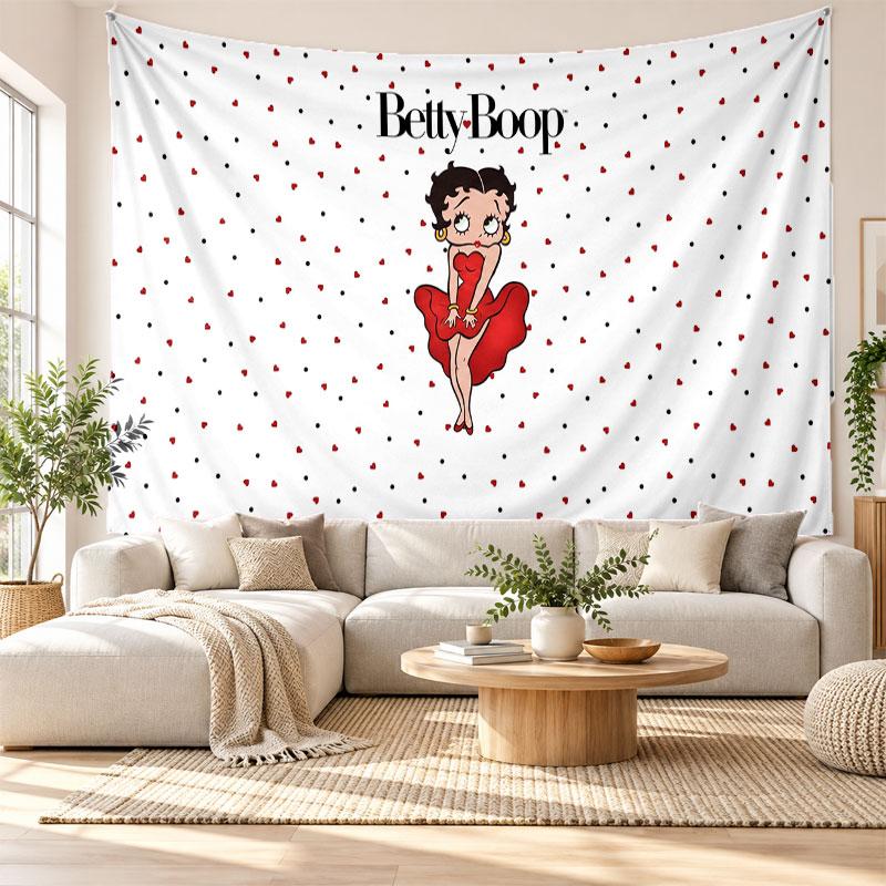 Betty Boop Wall Tapestry Home Decor Hanging Cloth Art Background Tapestry for Bedroom