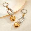 GEMCHIC Women's Two-Tone Heart Drop Earrings, Stainless Steel Gold Plated Geometric Dangle Jewelry