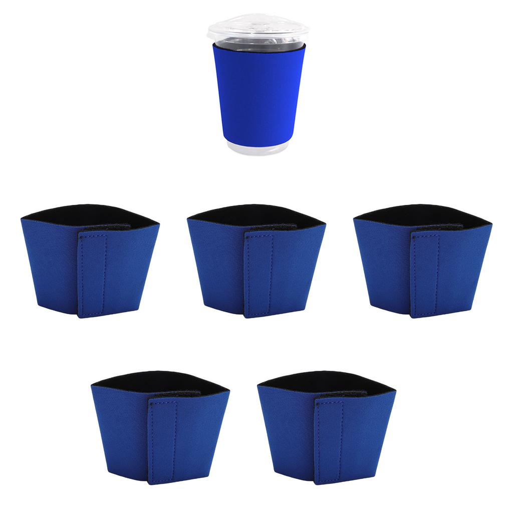 5PCS Reusable Coffee Cup Sleeve   Fastener Neoprene Insulated Cup Sleeve for Iced and Hot Drinks Beverages