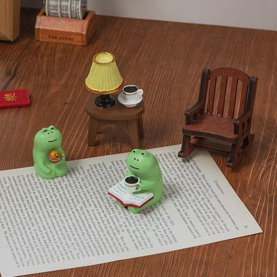 Desene Animate Broască Balansoar Lampă de Masă Ornament Miniaturi Figurine Accesorii Drăguțe Meșteșuguri Birou Desktop Decor Acasă