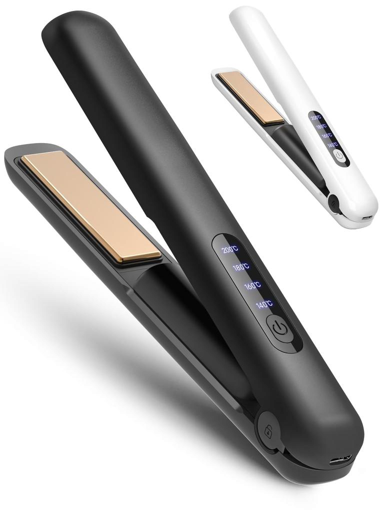 Cordless Mini Hair USB 18mm Curling Temperature Not Allowed on Includes Japanese Instruction Manual Iron, Rechargeable, Plates, 2-Way & Straightening,