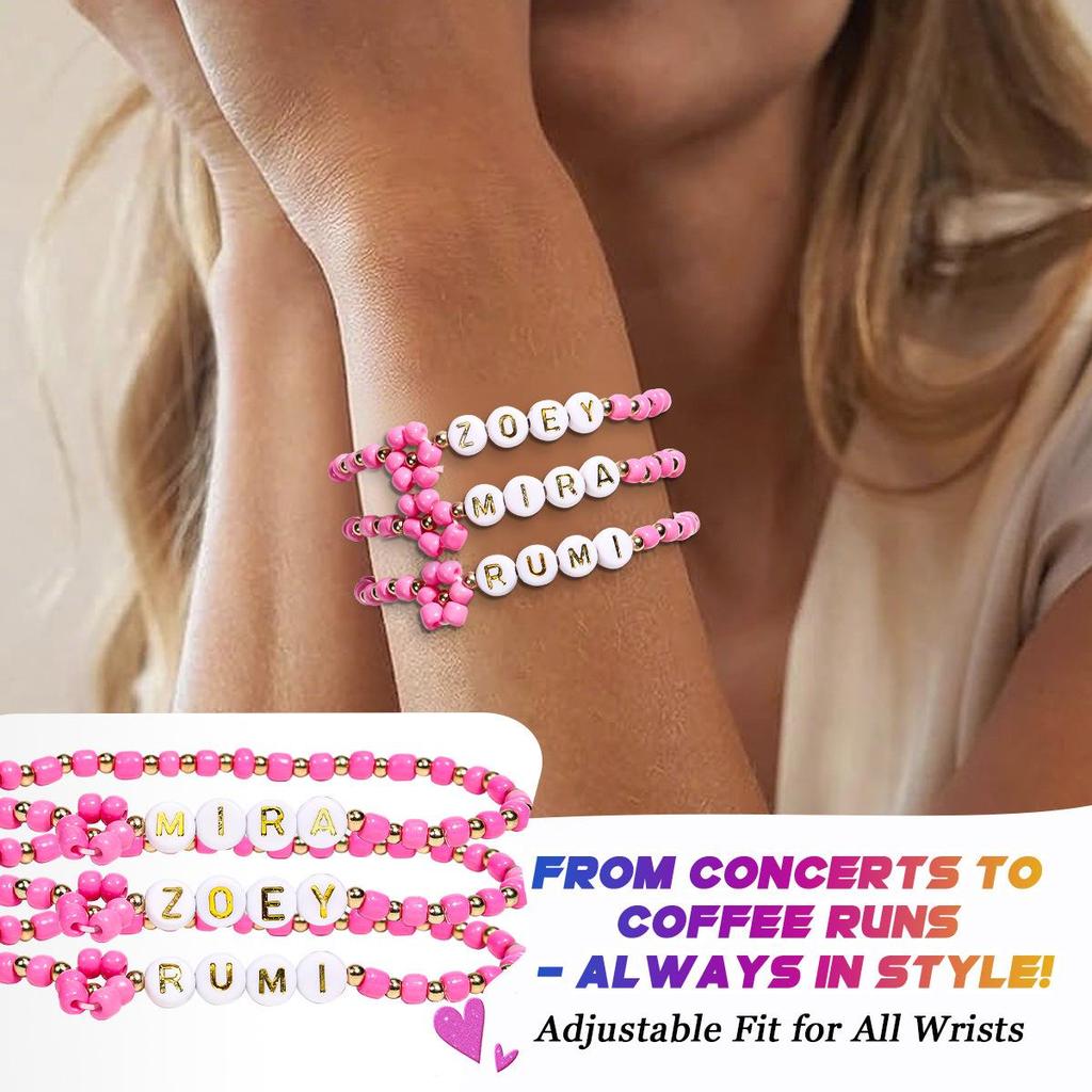 Kristallarmband-Set mit Glasperlen für Mädchen - K-Pop-inspiriertes stapelbares Schmuckgeschenk