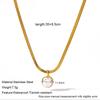 Stainless Steel Stainless Steel Chain Necklace for Women Luxury 18K Gold Plated Waterdrop Round Zircon Pendant Collar Jewelry