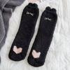 Women's Coral Fleece Winter Cat Claw Home Plush Socks Sleep Socks Floor Socks