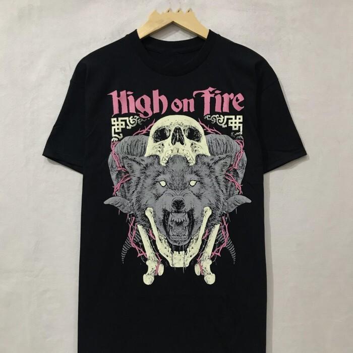 Vtg HIGH ON FIRE Band Music Lover Cotton Black All Size Unisex T Shirt TR186 Unisex T-Shirt XXL