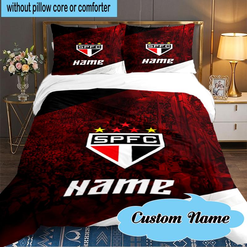 Custom Name SPFC Team Spirit Bedding Set 3pcs, Bedding Set Including 1pc Duvet Cover And 2pcs Pillowcases for Bedroom, Dormitory Gift