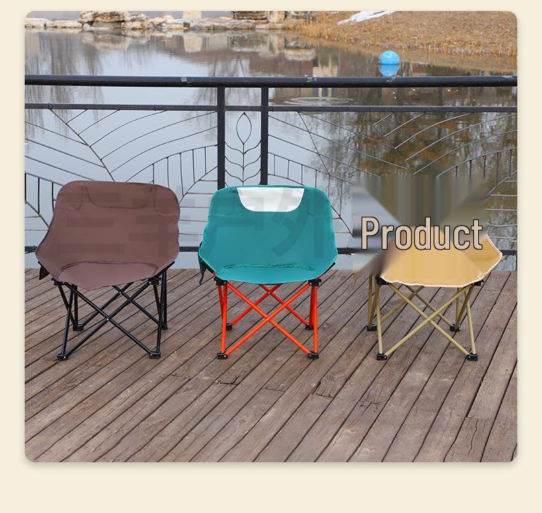 Portable High-Back Folding Moon Chair & Roll-Up Table for Camping, Dining, or Night Market
