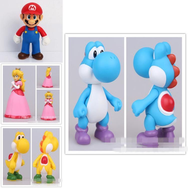 Super Mario Bros Luigi Bowser Princess Peach Plastic Character Figures For Desktop Decor And Gaming Fans
