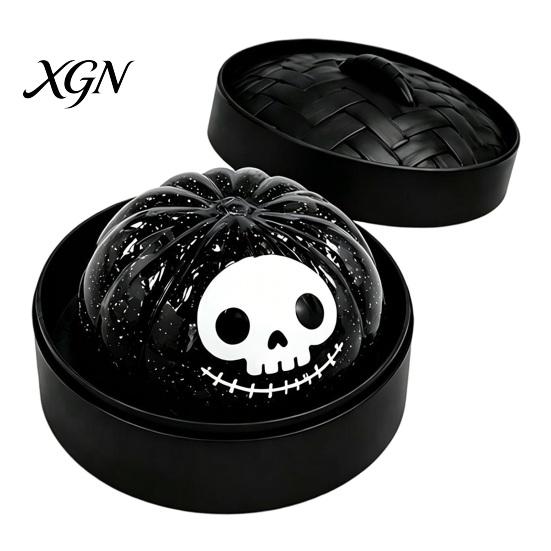 Soft Stress Balls Halloween Relief Dumpling Toy with Steamer, Glitter Ball Fidget Toys Toy, Anxiety Relieving Steamed Bun Squeeze for Holiday