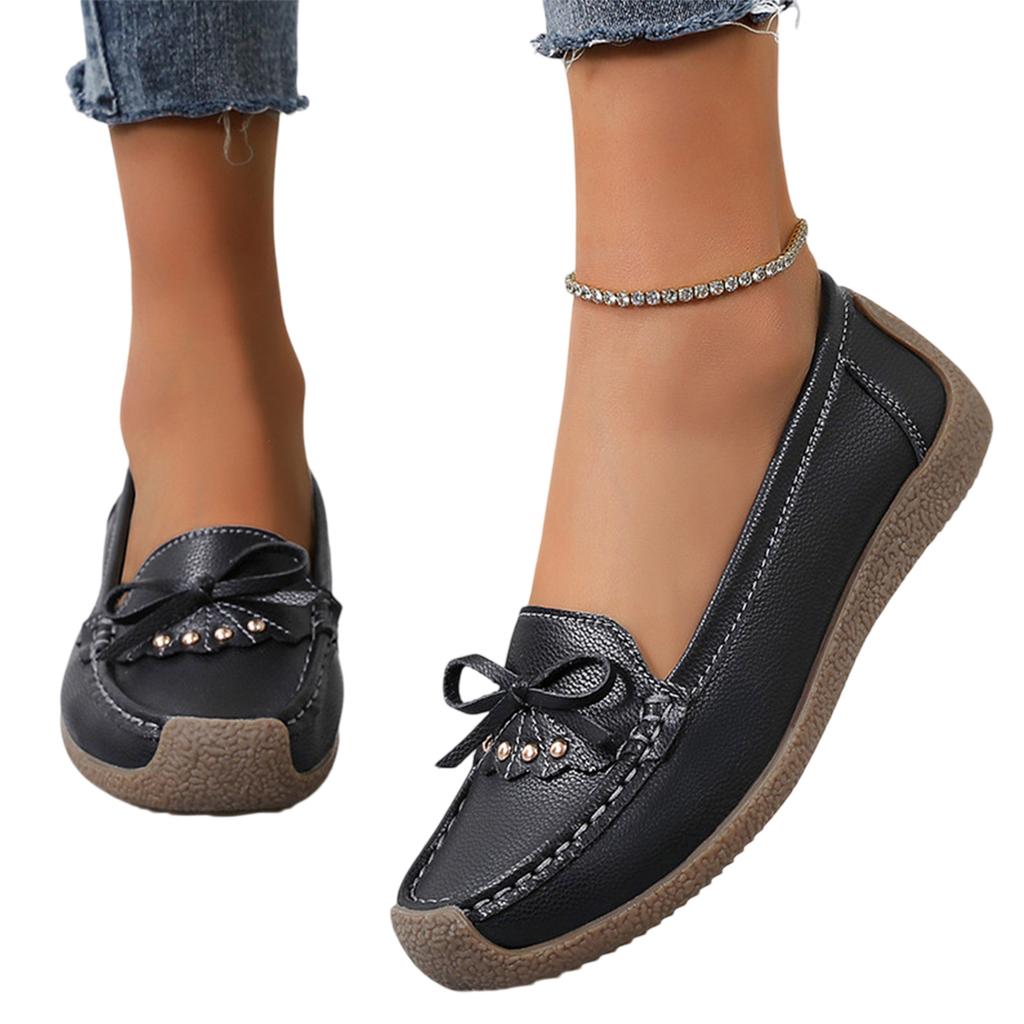 Orthopädische Loafer Schuhe Für Damen Orthopädische Leder Loafer Business Schuhe Für Damen Leichte Flats Lässiger Komfort - Gehschuhe Mit Blume