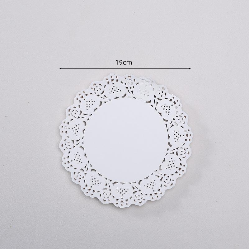 100PCS Flower Bottom Baking Paper Disposable Round Food Paper Oil-absorbing Paper Cake Pizza Snacks Paper Plates for Cooking