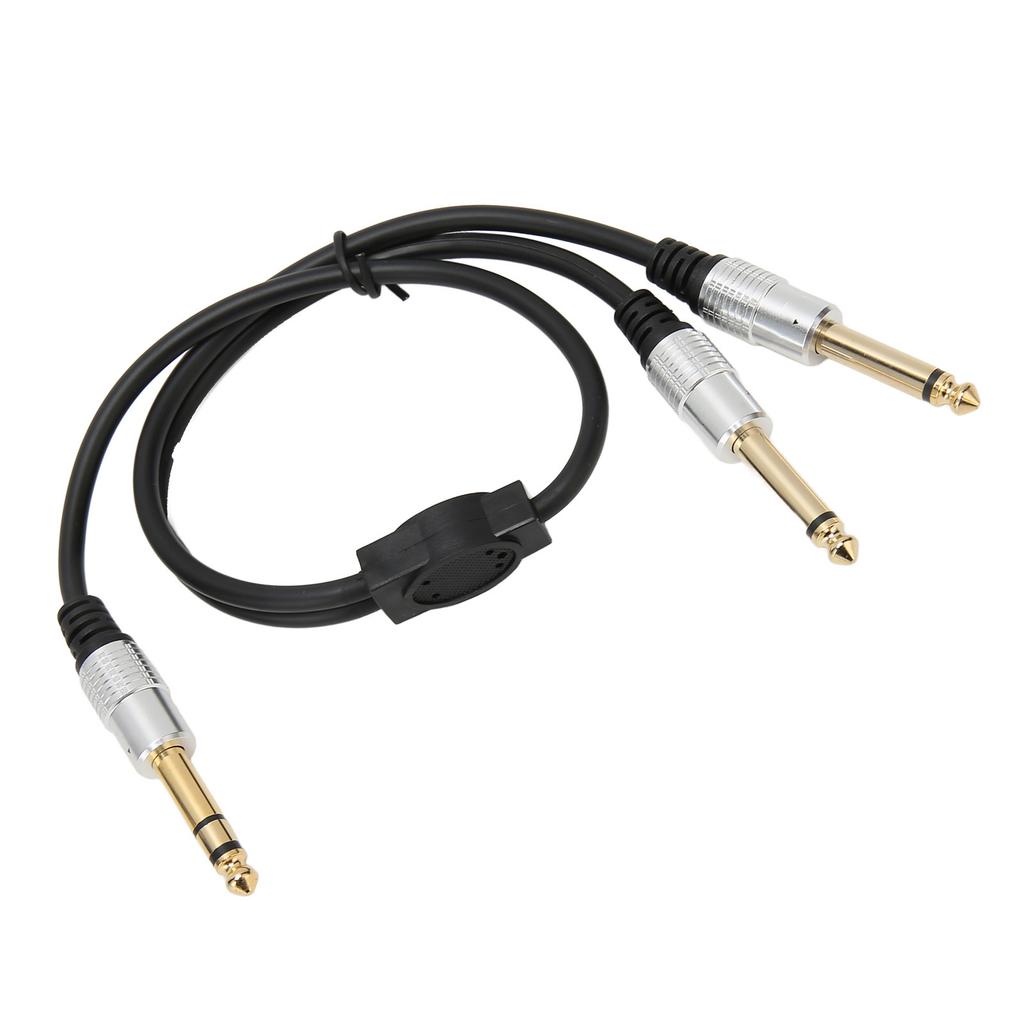 6.35mm to Dual 6.35mm Y Splitter Cable Professional Male to Male 1 4 Inch Stereo Cable for Amplifier Microphone Speaker