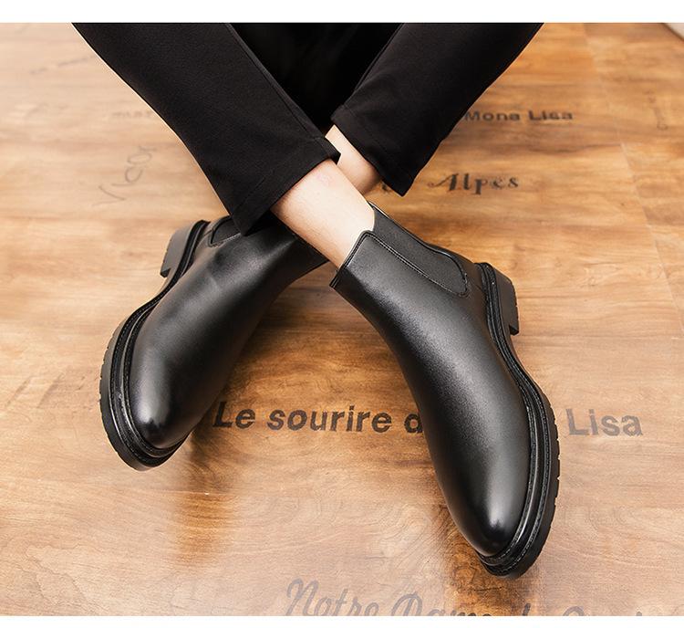 Men's Retro Slip-On Chelsea Boots - Autumn/Winter High-Top Business Casual British Fashion